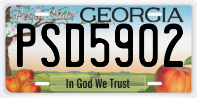 GA license plate PSD5902