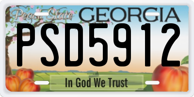 GA license plate PSD5912