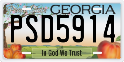 GA license plate PSD5914