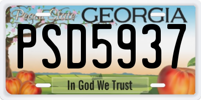 GA license plate PSD5937