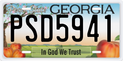 GA license plate PSD5941