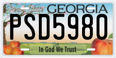GA license plate PSD5980