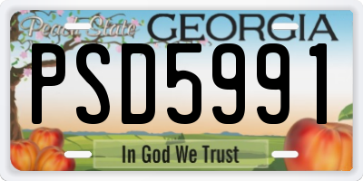 GA license plate PSD5991