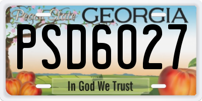 GA license plate PSD6027