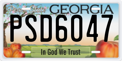 GA license plate PSD6047