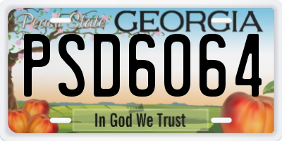 GA license plate PSD6064