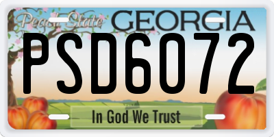 GA license plate PSD6072