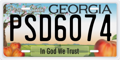 GA license plate PSD6074