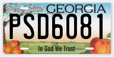 GA license plate PSD6081