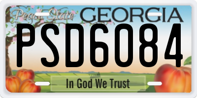 GA license plate PSD6084