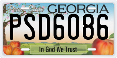 GA license plate PSD6086