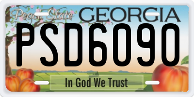 GA license plate PSD6090