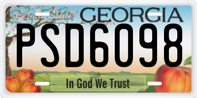GA license plate PSD6098