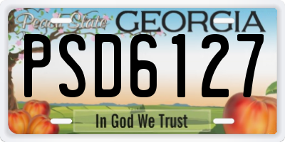 GA license plate PSD6127