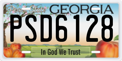 GA license plate PSD6128