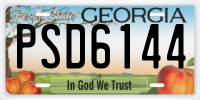 GA license plate PSD6144