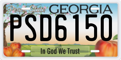 GA license plate PSD6150
