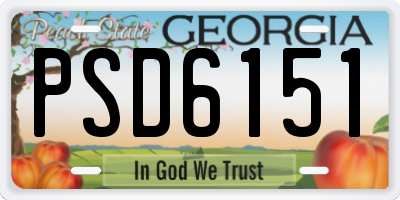 GA license plate PSD6151