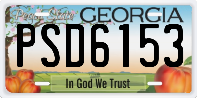 GA license plate PSD6153