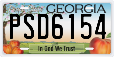 GA license plate PSD6154