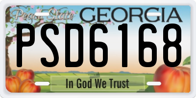 GA license plate PSD6168