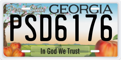 GA license plate PSD6176