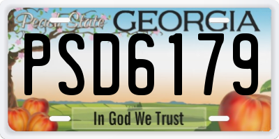 GA license plate PSD6179
