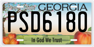 GA license plate PSD6180