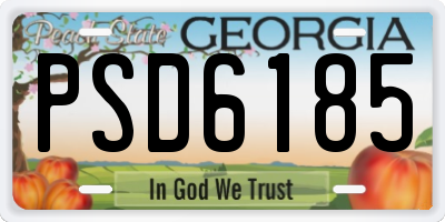 GA license plate PSD6185