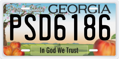 GA license plate PSD6186