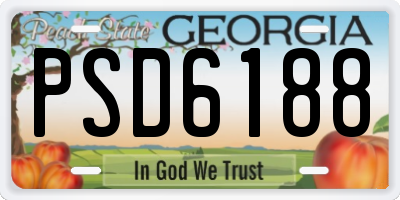 GA license plate PSD6188