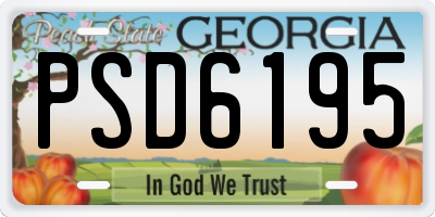 GA license plate PSD6195