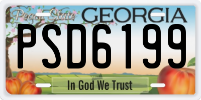 GA license plate PSD6199