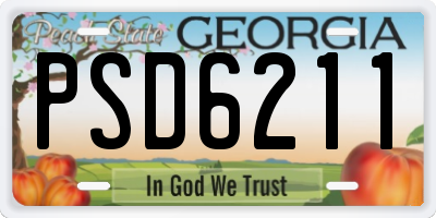 GA license plate PSD6211