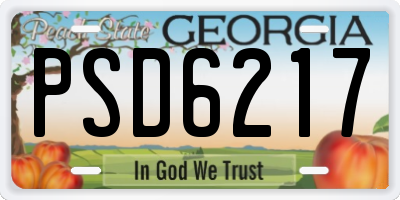GA license plate PSD6217