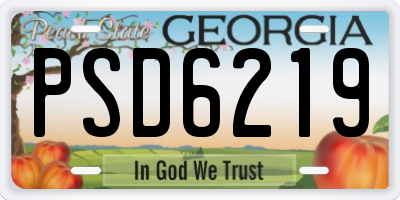 GA license plate PSD6219