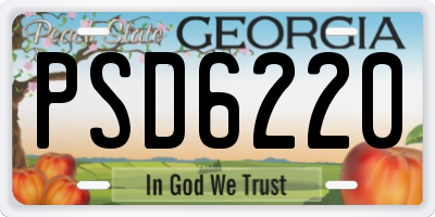 GA license plate PSD6220