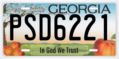 GA license plate PSD6221
