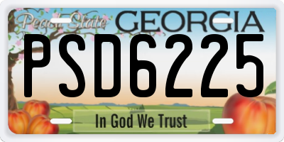 GA license plate PSD6225