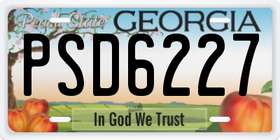 GA license plate PSD6227