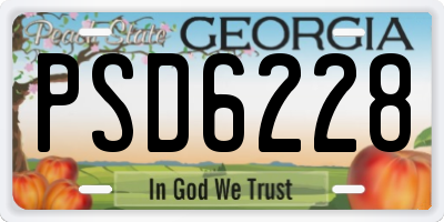 GA license plate PSD6228