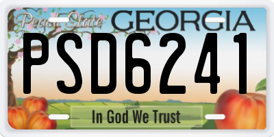 GA license plate PSD6241