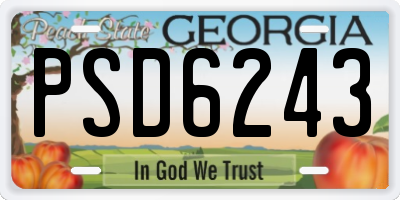 GA license plate PSD6243