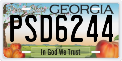 GA license plate PSD6244