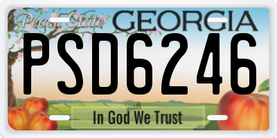 GA license plate PSD6246