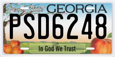 GA license plate PSD6248