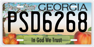 GA license plate PSD6268