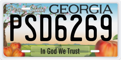 GA license plate PSD6269