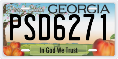 GA license plate PSD6271