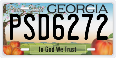 GA license plate PSD6272